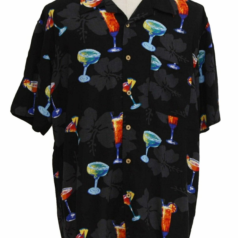 Cherokee Waikiki Wear Hawaiian Shirt Cocktails Size XL - Picture 6 of 6